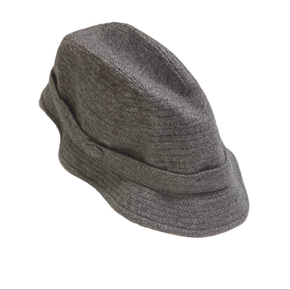 Vintage Burberry Wool Fedora Hat Grey